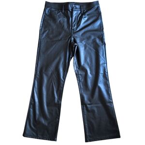 Banana Republic Cropped Boot Cut Faux Leather Pants, Black, Women's Size 29 / 8